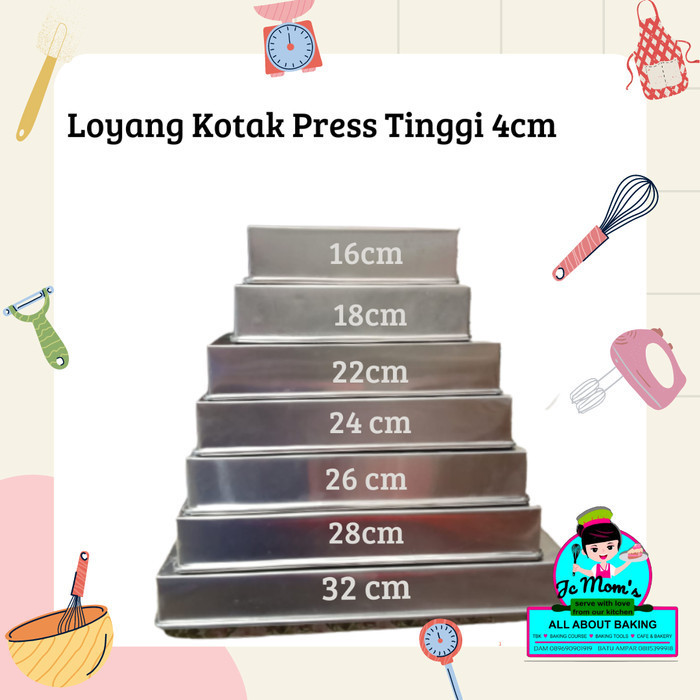 ___] Loyang Kotak Press Tinggi 4cm