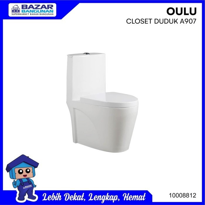 Closet / Kloset / Toilet Duduk Oulu Kw1 A 907 A907 Green Washer White Original Dan Terpercaya
