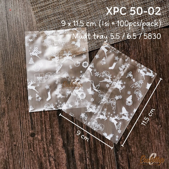 

Silahkan Order] Plastik Cookies Natal XPC 50-02 Kue Kering Pia Nastar Snack Christmas
