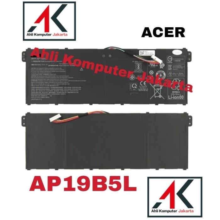 Baru Baterai r AP19B5L Aspire A315-58 A517-52 A715-41 A715-42 EX214-52