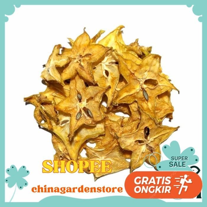 

BUAH BELIMBING KERING / DEHYDRATED STAR FRUIT DRIED FRUIT 60 GRAM TERMURAH