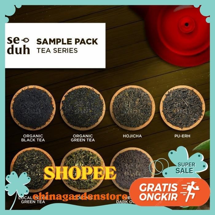 

SAMPLE PACK TEA SERIES A - GREEN TEA HOJICHA BLACK TEA PU ERH OOLONG BEST PRODUK