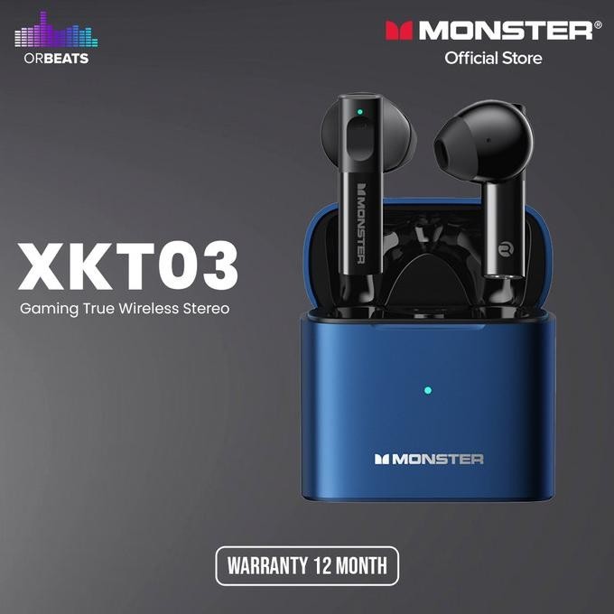 Monster Xkt03 Wireless Bluetooth Earphone Tws Headset Earbuds Murah Berkualitas