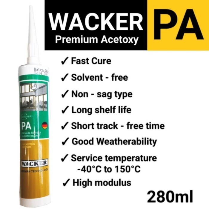 Lem Kaca/Aquarium Silicone Sealant Acetictype Wacker Gp (Grab/Gojek) Barangbaru
