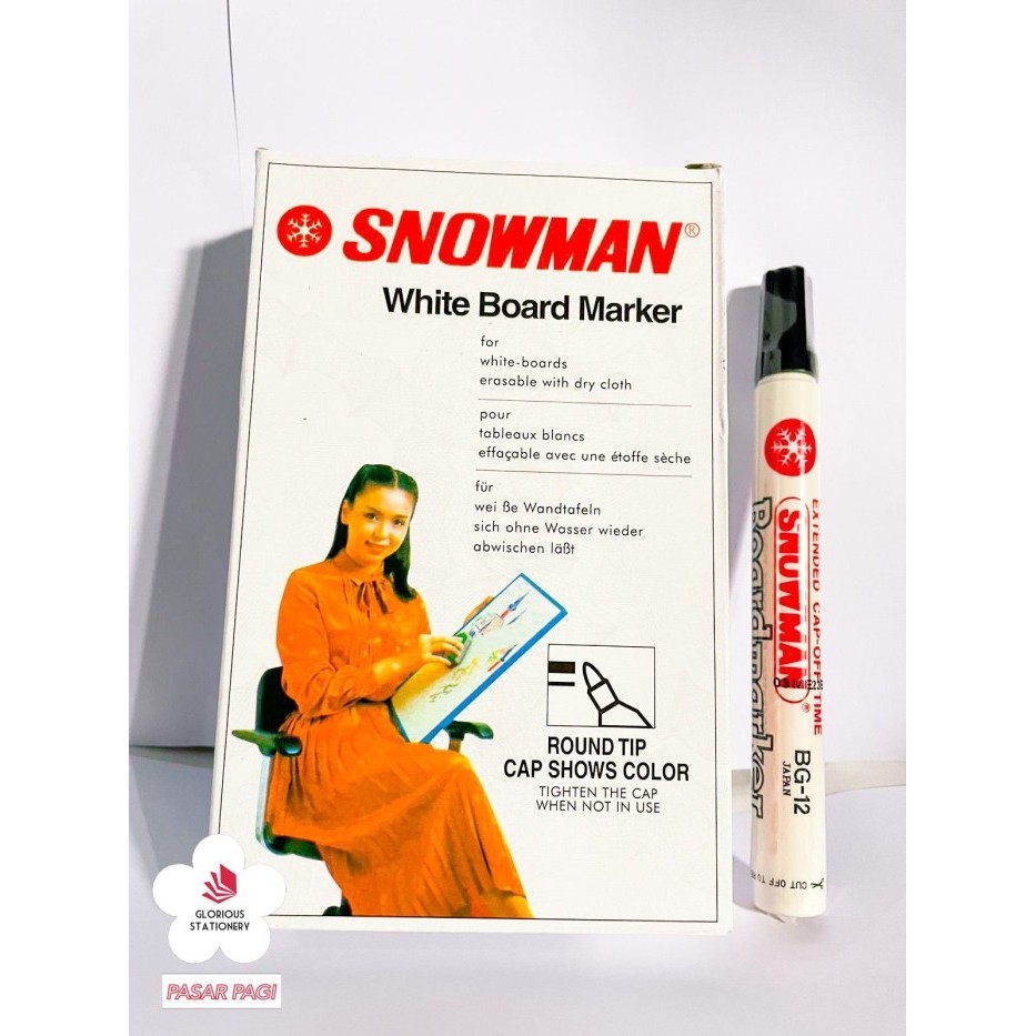 

Ready spidol white board BG12 merk Snowman
