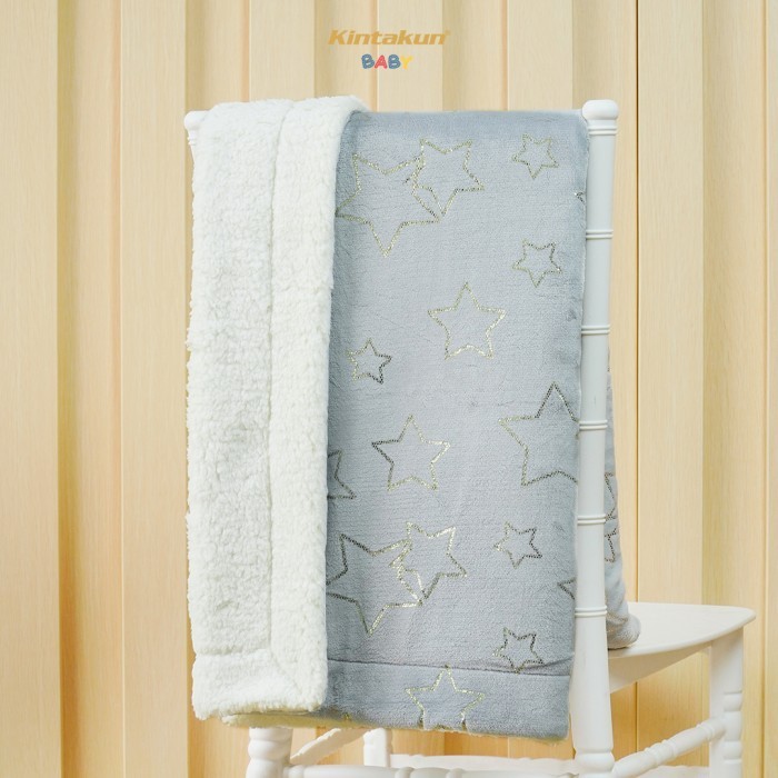 Kintakun Baby Sherpa Foil Blanket Selimut Bayi Lembut 76X102Cm