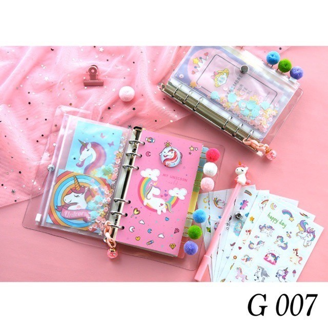

Ready G007 1 SET DIARY + PEN UNICORN + PAPER CLIP + STICKER + DIY 13 in