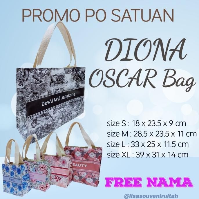 Termurah Tas Diona Custom Nama Satuan Printing Oscar | Tas Nama