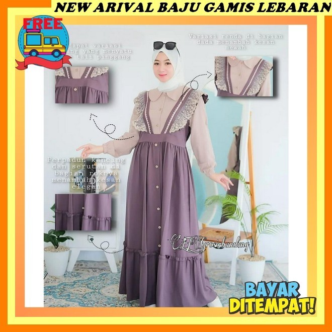 Gamis Wanita Muslim Armani Silk Gradasi Bahan Import/Gamis Terbaru - 1, M Gamis Wanita Terbaru 2024 