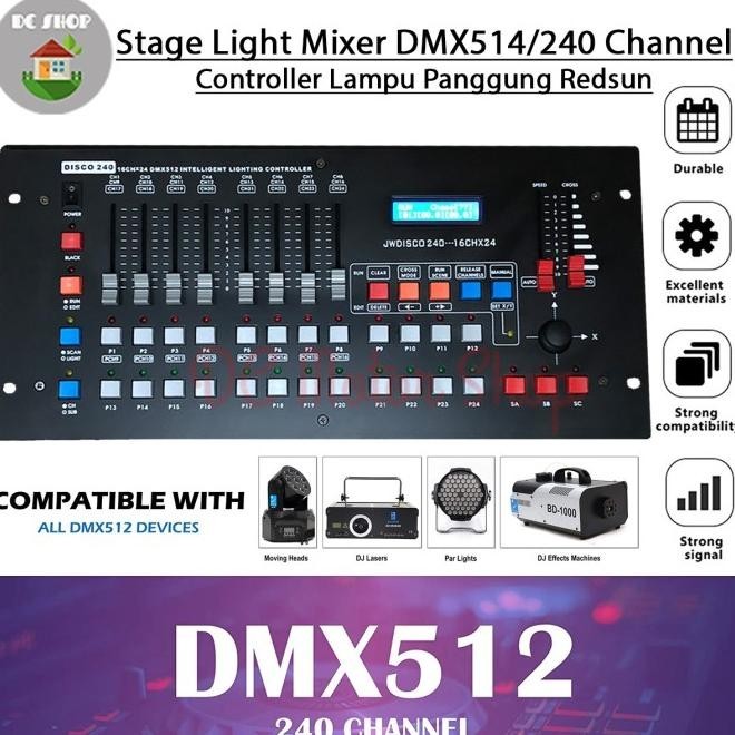 Mixer Lighting Dmx 512 / Disco 240 Dmx240 Controller Lampu Panggung