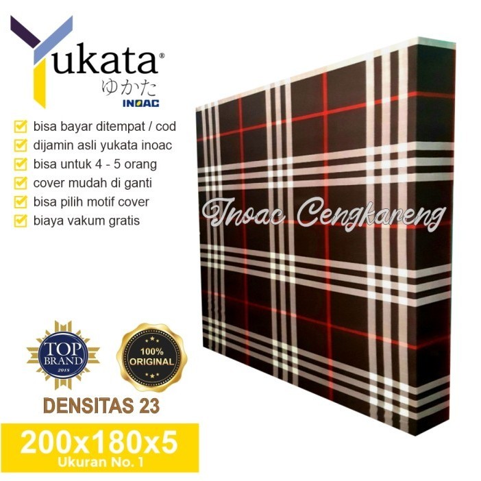 Kasur Busa Inoac Yukata D23 Ukuran No 1 200X180X5 Tebal 5 Cm Original