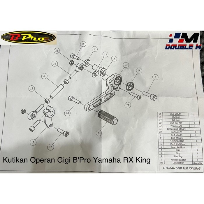 Kut Gigi Operan Gigi Perseneling Bpro Yamaha Rx King