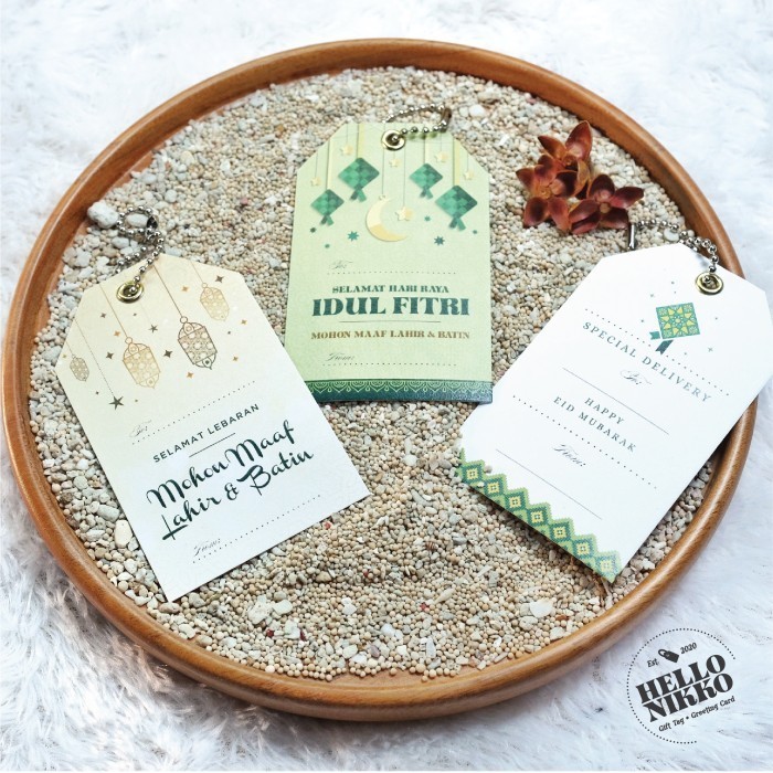 

Idul Fitri Bundle Gift Hang Tag Parcel Hampers Kado Eid Mubarak Kartu 024