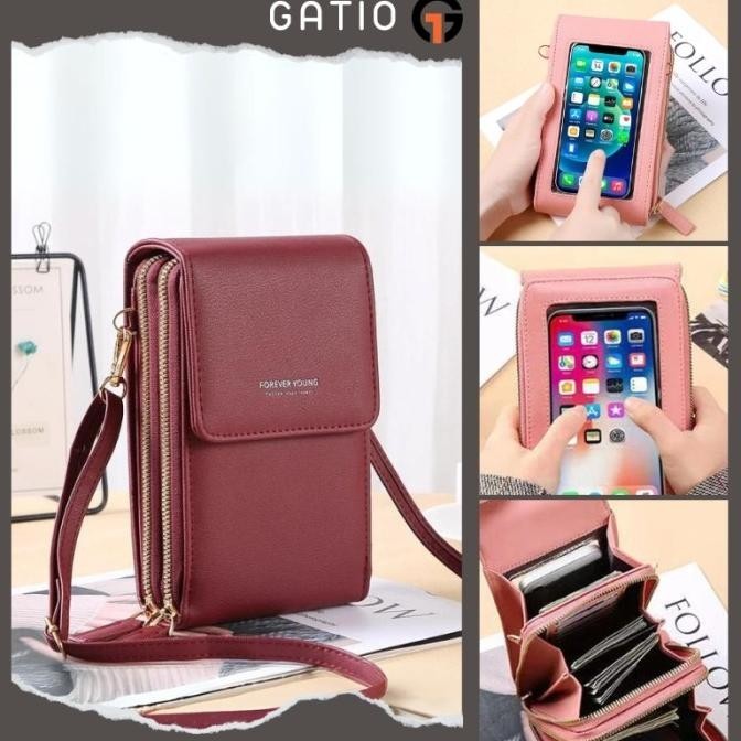 Tas Hp Wanita Selempang Korea Mika Touch Screen Model Import Katie