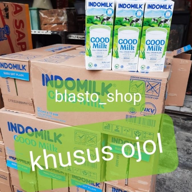 

susu indomilk uht 1 liter full cream ( karton)