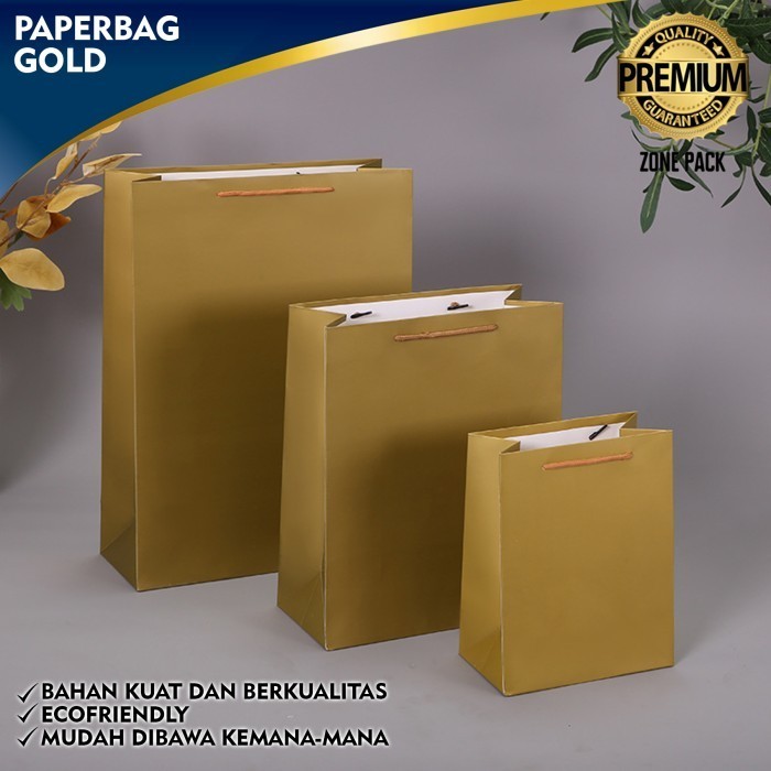 

langsung order saja] Paper Bag Gold Paper Bag Polos Kraf Gold Hadiah Paper Bag Hampers