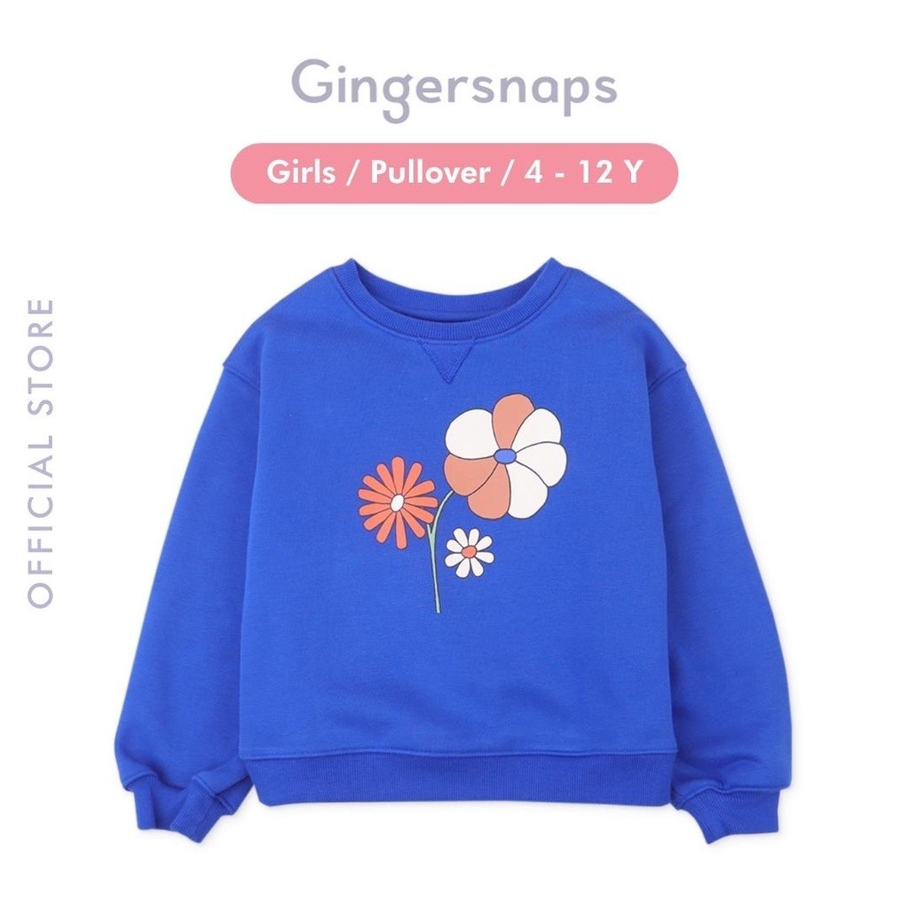 Gingersnaps Botanical Rhapsody Pullover - Jaket Anak Perempuan (Biru)