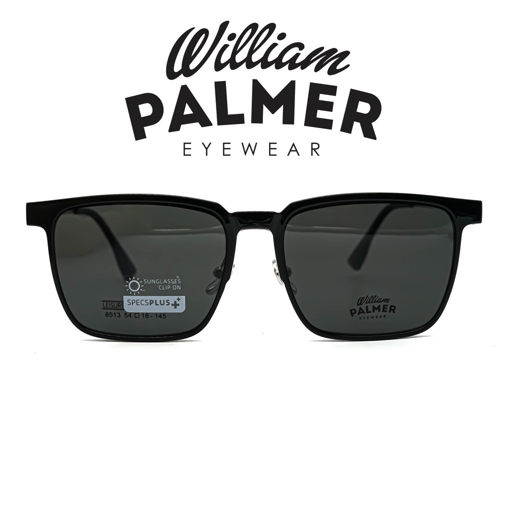 William Palmer Kacamata Pria Wanita Clip On 8513 C1 Black