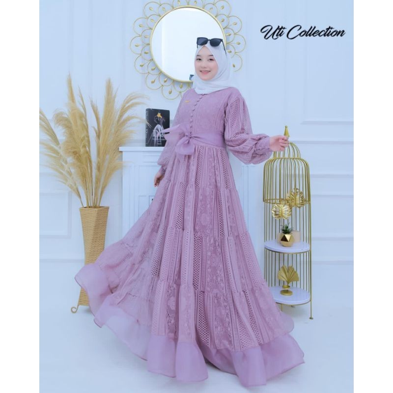 Raya Dress Malika full Brukat mix Organza