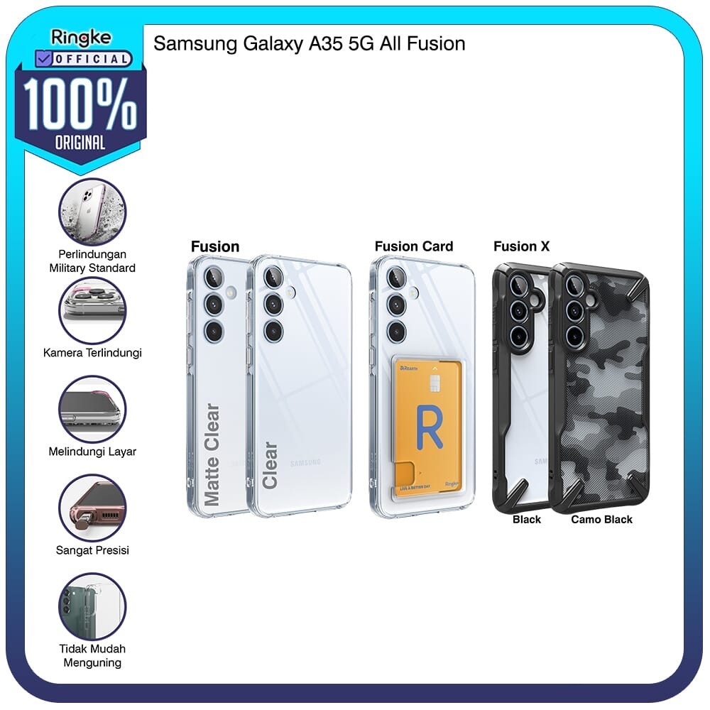 Casing Ringke Samsung Galaxy A55 Fusion Tipis Tahan Banting Slim Armor