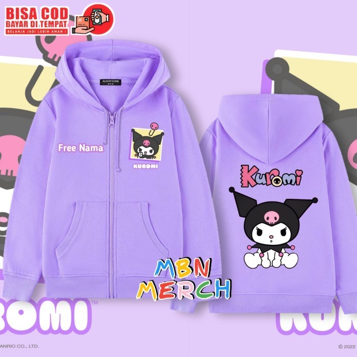 Hoodie Zipper Anak Perempuan Kuromi/Jaket Anak Kuromi