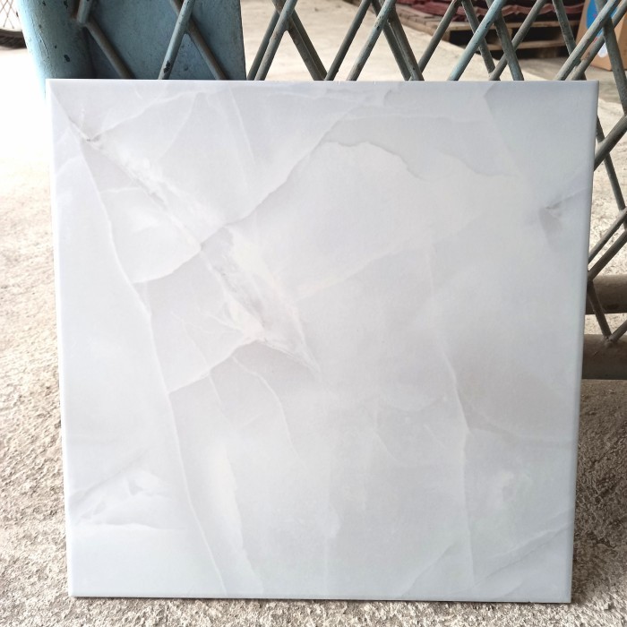 KERAMIK LANTAI 40X40 GLOSSY ABU MOTIF MARMER YHC KW 1