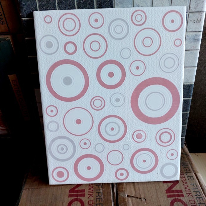 KERAMIK DINDING 20x25 PINK CIRCLE IKAD-DINDING KAMAR-DINDING DAPUR