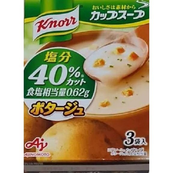 

Bumbu Knorr Cup Instant Soup Potage Japan 40% Less Salt 3 Bags SS