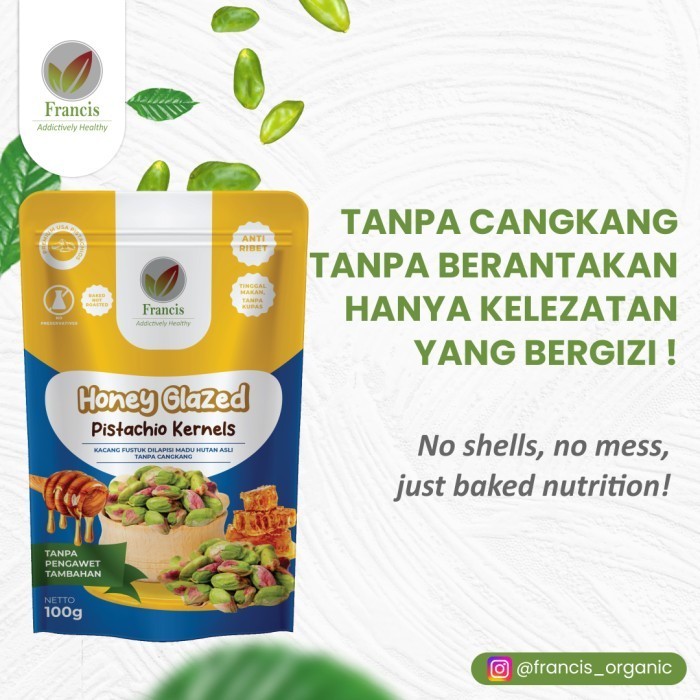 

Honey Glazed Pistachio Kernels / Kacang Fustuk Tanpa Cangkang Panggang