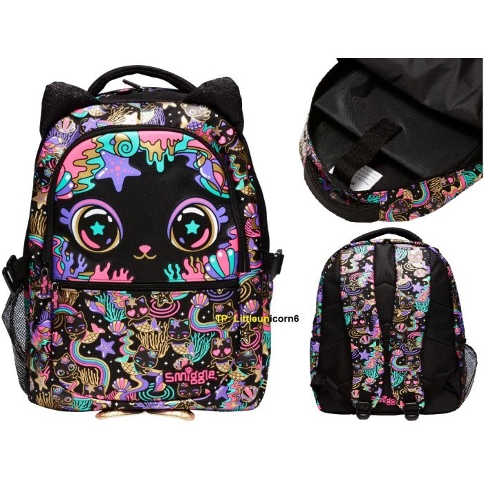 Smiggle Attach Hey Black Cat Backpack Lunchbag Hardtop Bottle Original
