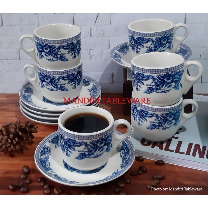 Cangkir Keramik Jadul Oriental Blue / Cangkir Kopi / Cangkir Teh