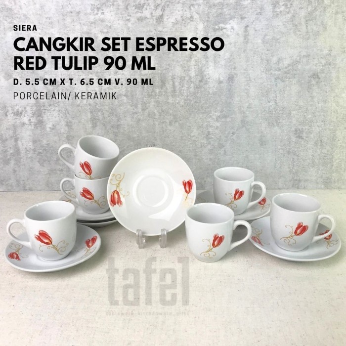 Cangkir Set Red Tulip Espresso @12 Pcs/Set