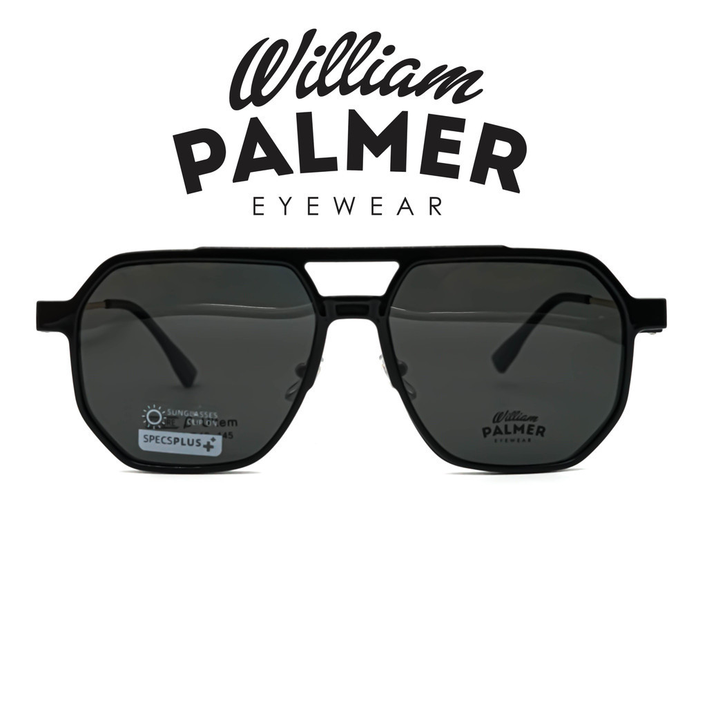 William Palmer Kacamata Pria Wanita Clip On 8509 C5 Black Gold