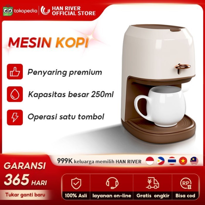 HAN RIVER Mesin Kopi/Coffee maker mesin/Pembuat kopi otomatis low watt