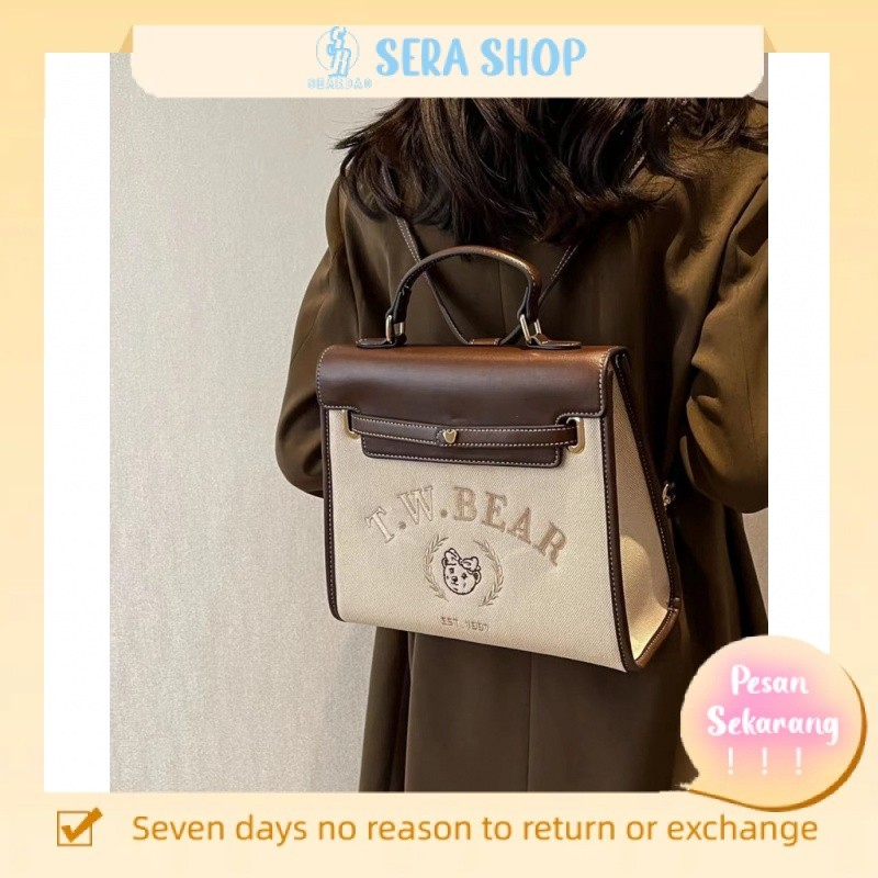 ☁㍿✜Sera TeenieWeenie Messenger Tote Bag Style TW Beruang Ransel Dual-Purpose Kapasitas Besar 2022 Ba