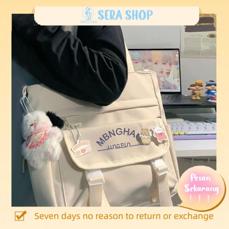 ♣Sera  Toko Gaya Jepang Gaya Kuliah Tas Wanita Berkapasitas Besar Messenger Tas Jepang dan Korea Gad
