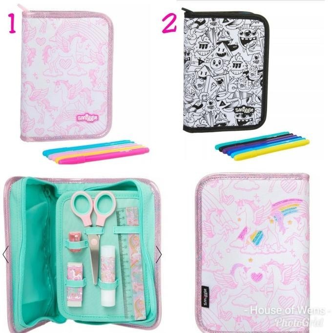 

SMIGGLE DIY LETS GO TRIPLE POCKET PENCIL CASE KIT - TEMPAT PENSIL SET