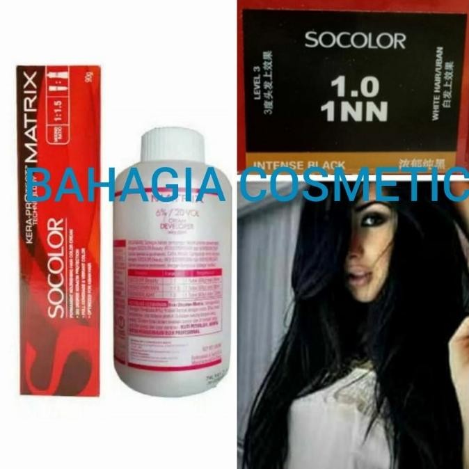 Miliki MATRIX SOCOLOR NO. 1.0 / 1NN INTENSE BLACK DAN OXYDANT - OXYDANT 6% ..
