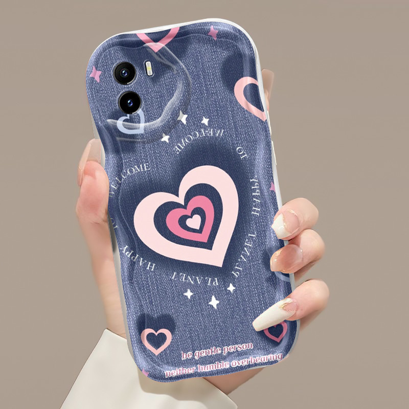 Casing Hp VIVO Y15s Y15a Y01 Y02s Case hp kes cinta corak Kesing pakej penuh sarung Casing anti drop