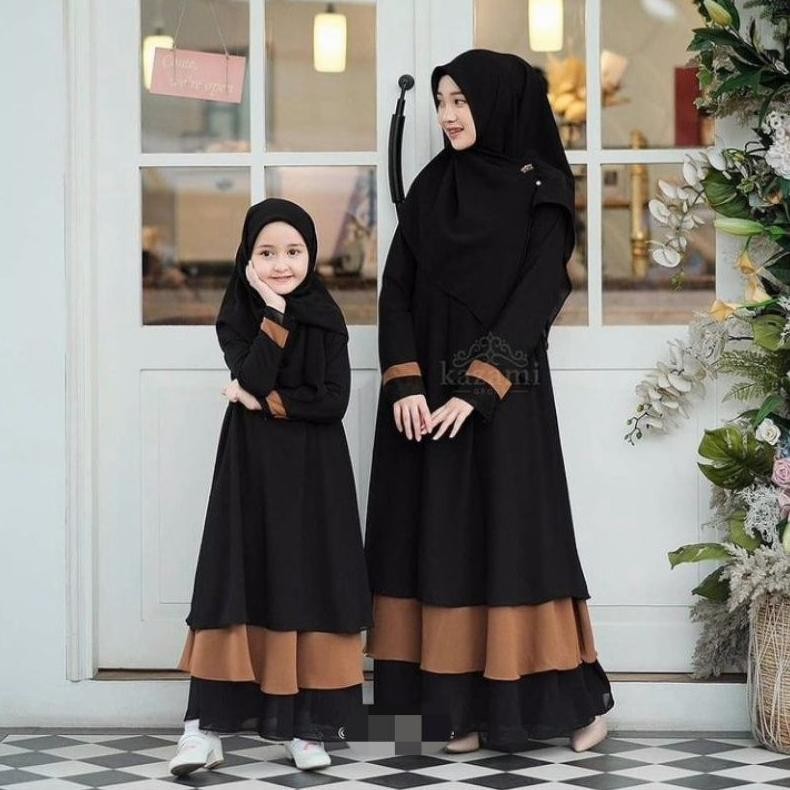 Aisyah Gamis - Gamis Ceruty | Gamis Couple Ibu & Anak | Gamis Anak dan Ibu