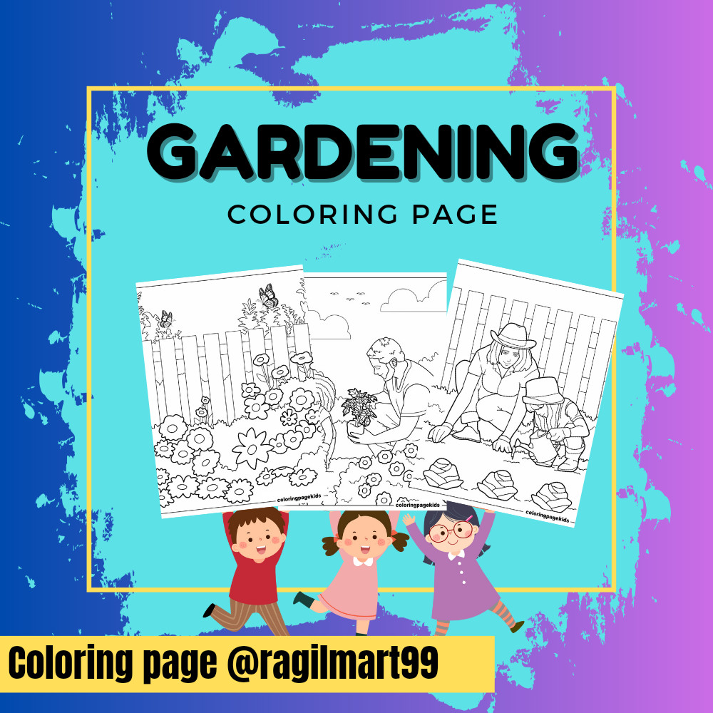 

DIY Coloring Page / Lembar Mewarnai Sketsa TEMA BERKEBUN UKURAN A4 80 DAN 150 Gsm