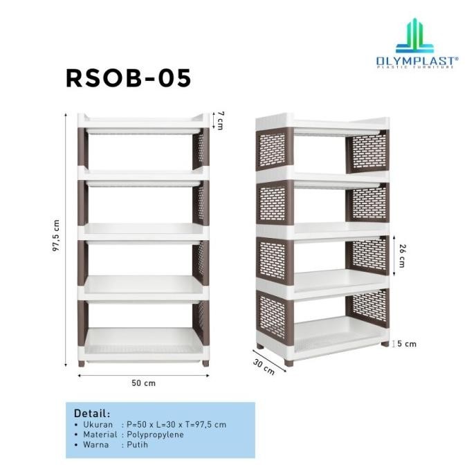 Olymplast Rak Susun Plastik Besar Rak Serbaguna 5 susun RSOB