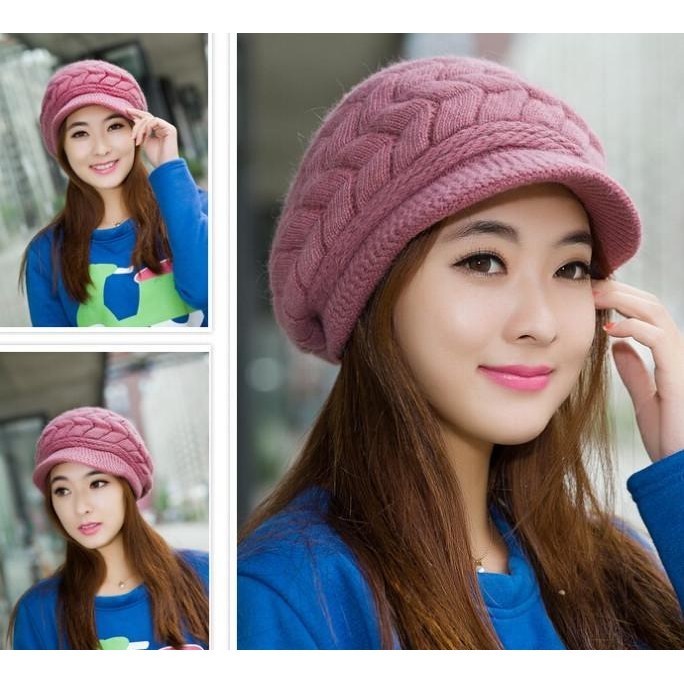 Topi Rajut Korea Topi Hijab Topi Musim Dengin Wanita Impor