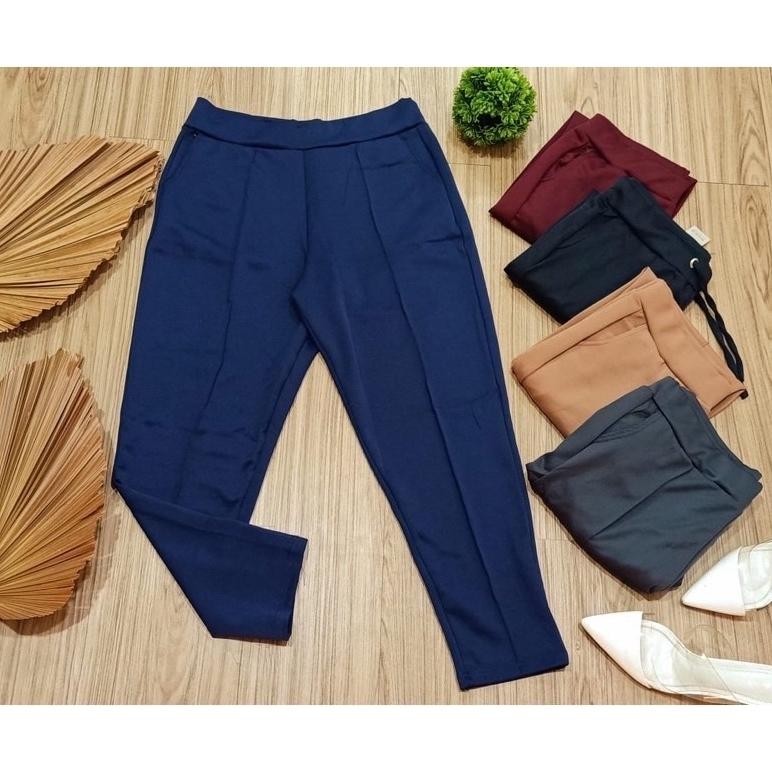 (Polos) Celana All Size Cewek / Celana Jumbo Cewek / Celana Polos Hitam / Celana Scuba Premium / Cel