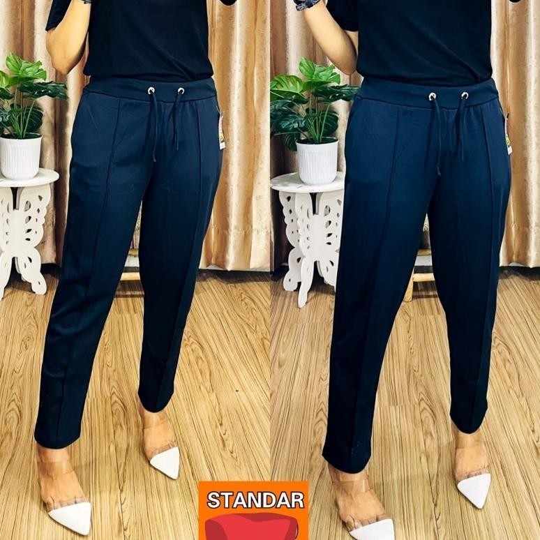 (Polos) Celana All Size Cewek / Celana Jumbo Cewek / Celana Polos Hitam / Celana Scuba Premium / Cel