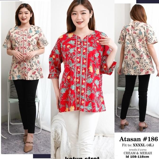 Blouse Jumbo Bordir/Atasan Bordir Jumbo/Baju Imlek/Baju Merah/175