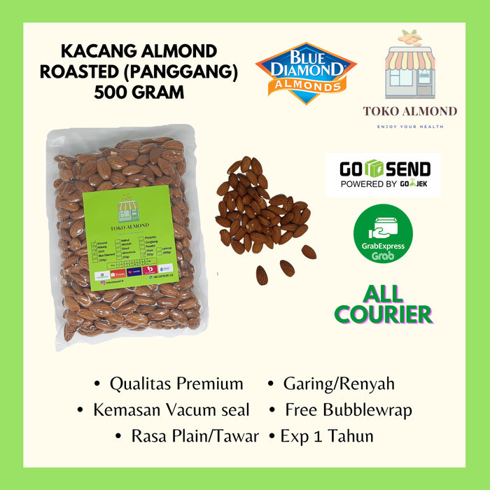 

Kacang Almond Panggang (roasted) Blue diamond 500gr