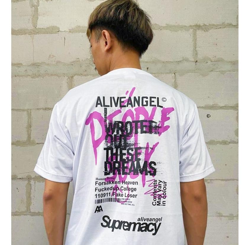 Kaos Putih Pria Original T-shirt Baju Distro Street Style Graffiti Surfing Lengan Pendek Baju Street