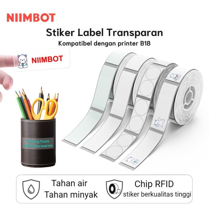 

NIIMBOT B18 Kertas label termal transparan tahan air dan tidak luntur