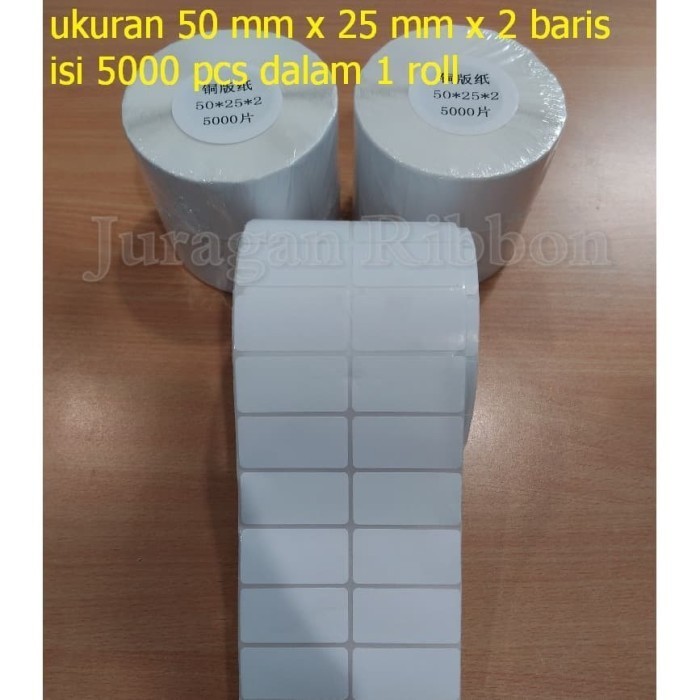 

LABEL BARCODE 50 X 25 (2 LINE) ISI 5000 PCS/ROLL